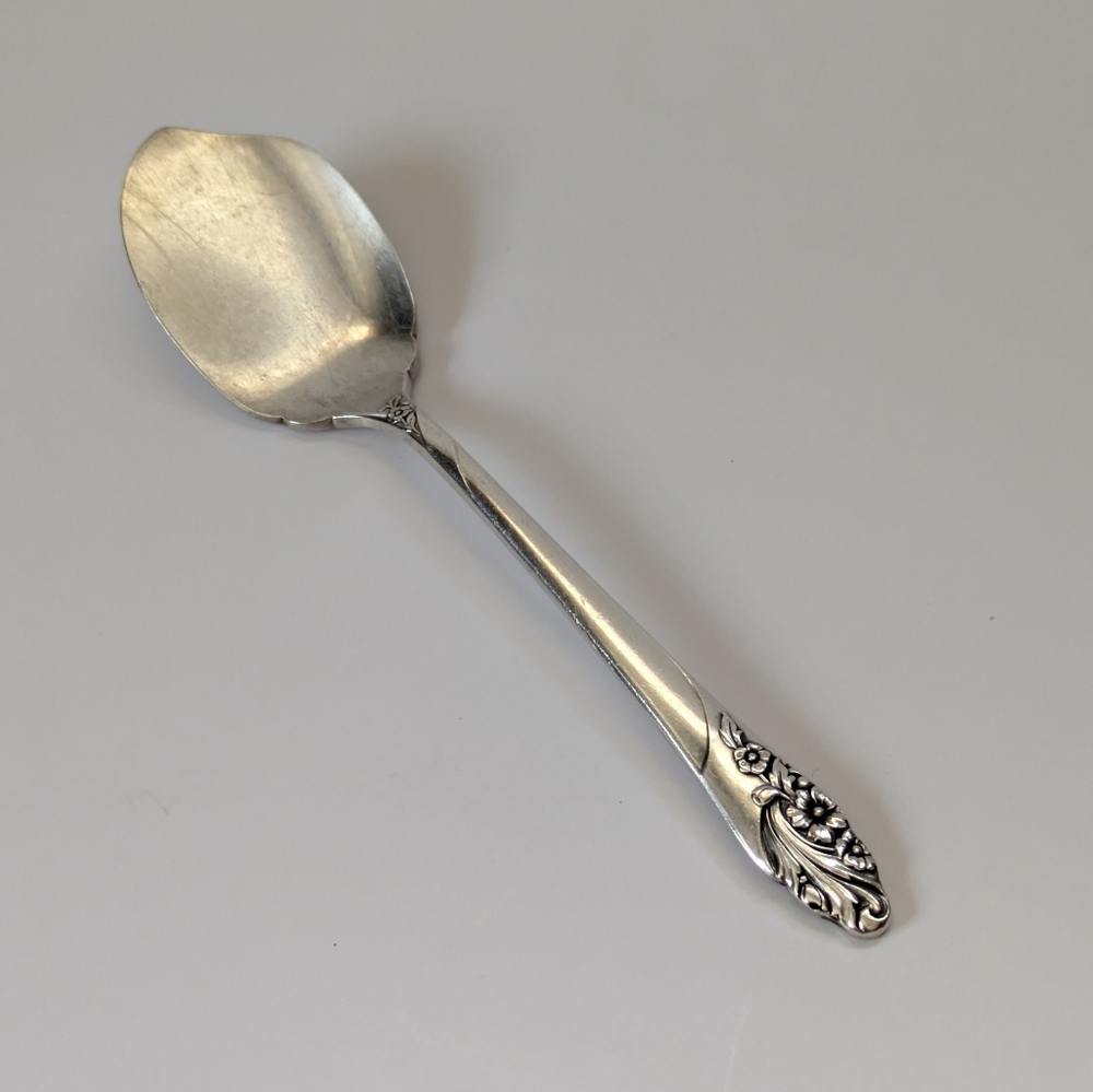 Community Silver Plate Evening Star Jelly Server Floral 1950's Spoon/Spreader